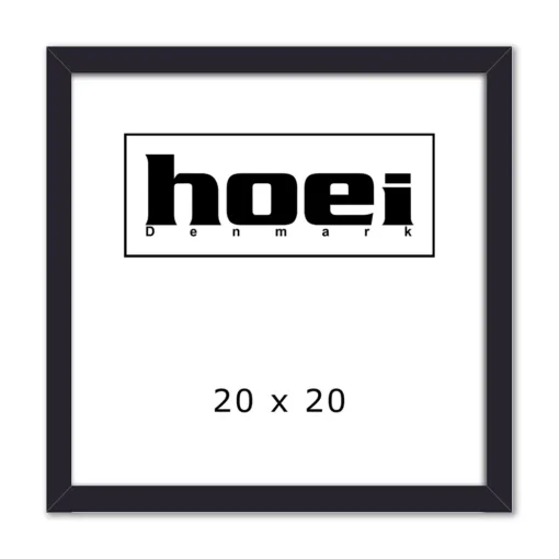 Sort kvadratisk træramme i træ Hoei 111 20x20