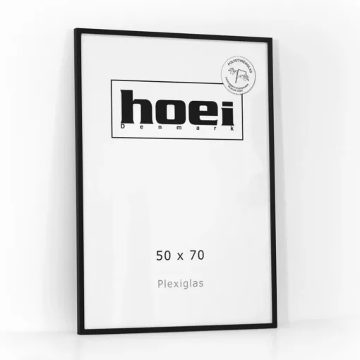 Populær sort billedramme i træ i størrelse 50x70 med plexiglas