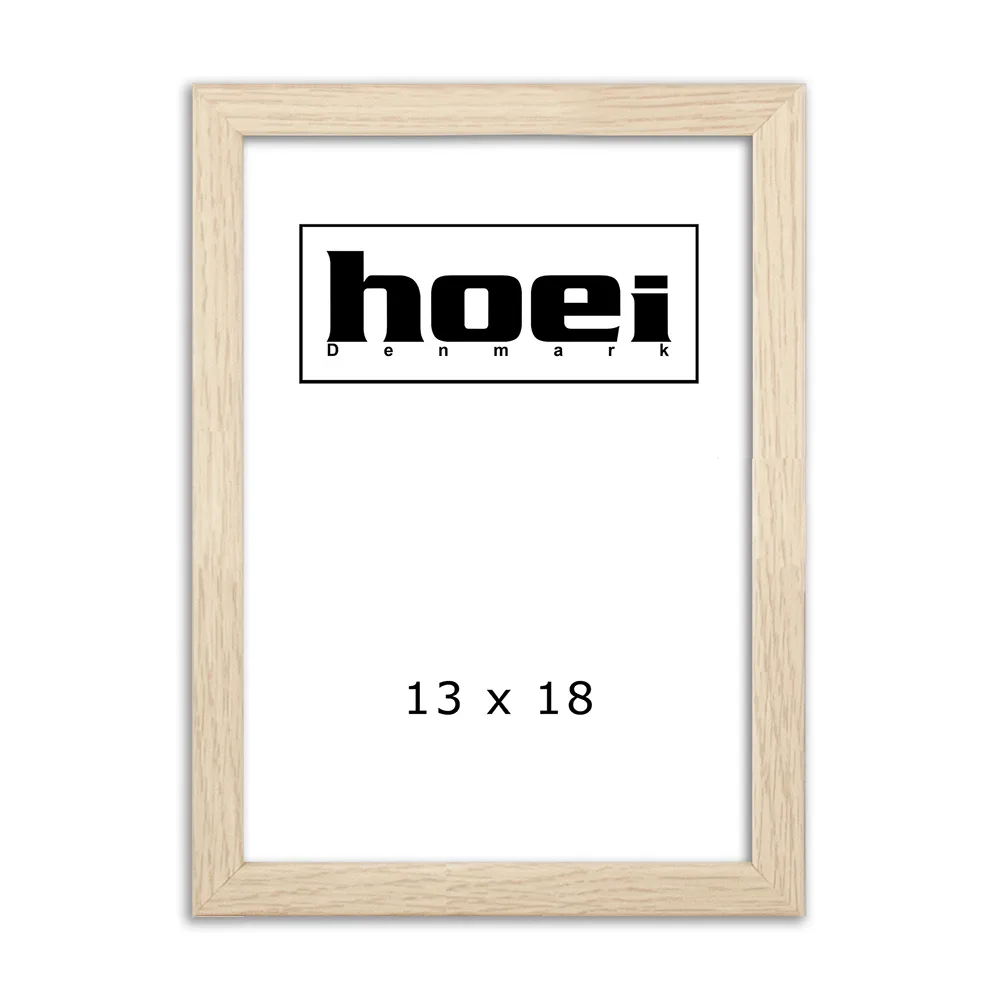 Fotorammei 13x18 cm med ege look og almindelig glas