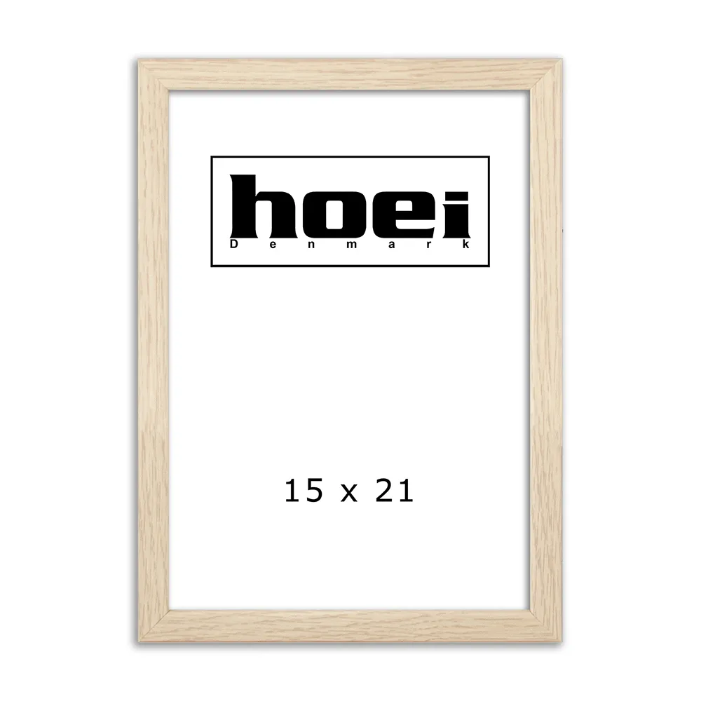 Populær ege look træramme i 15x21 (A5) størrelse med alm. glas