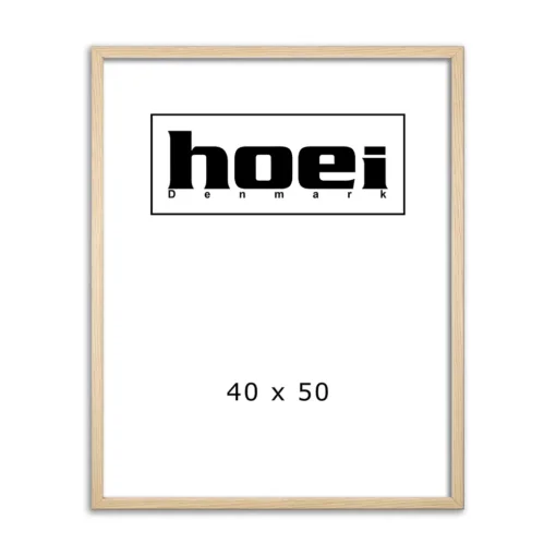 Flot egelook træramme i 40x50 cm med almindelig glas