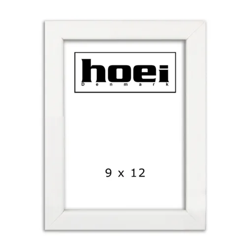 Fotoramme i 9x12 cm, hvidmalet med almindelig glas og bagstøtte