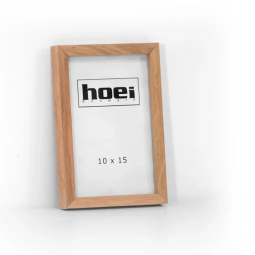 Massiv egetræsramme 10x15 cm med glas og bagstøtte