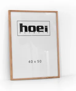 Flot massiv egetræramme i 40x50 cm med almindelig glas