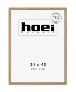 Elegant træramme i massiv eg 29,7x42 cm A3 med plexiglas