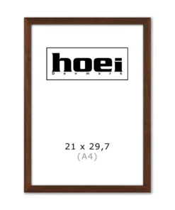 Mørk massiv egetræ ramme 21x29 A4