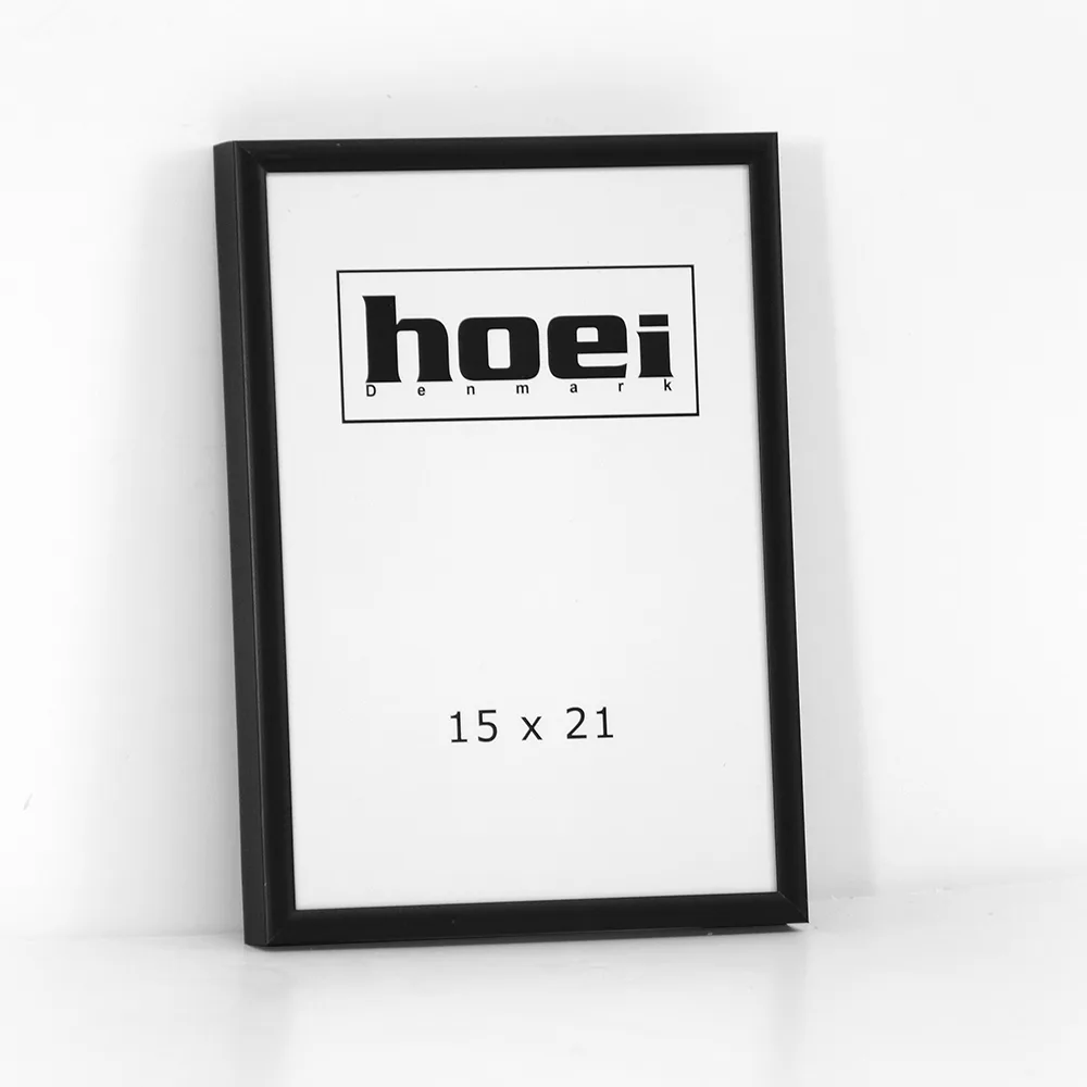 Sort aluminiums ramme - 15x21 cm (A5).