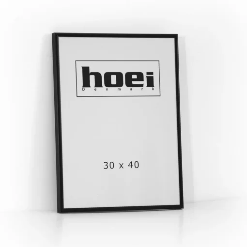 Sort aluminiums ramme - 30x40 cm.