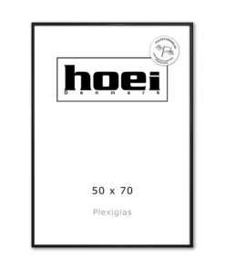 Sort aluminiums ramme - 50x70 cm.