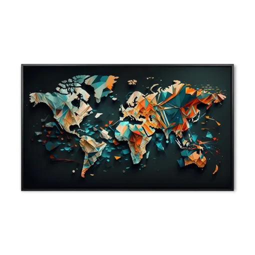 Abstract colorful world map background, Generated by Ai.