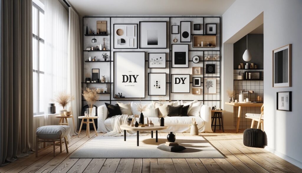 DIY sorte rammer i stuen