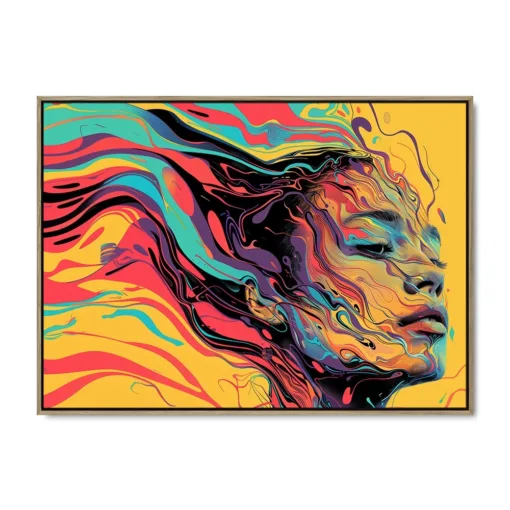 Galleri lærredsprint Flowing Face EGE svæveramme