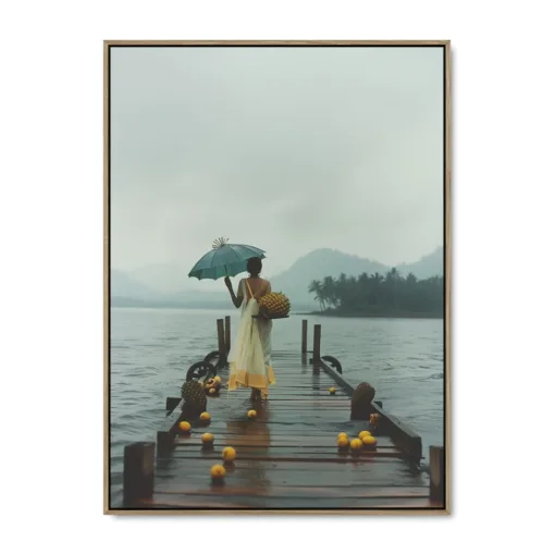 Galleri lærredsprint Pineapple Promenade EGE svæveramme