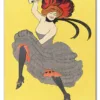 Woman dancing in a gray dress, remixed from artworks by Leonetto