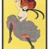 Woman dancing in a gray dress, remixed from artworks by Leonetto