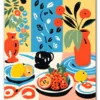 Colorful Kitchen Table Plakat