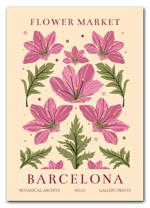 Flower Market Barcelona Plakat