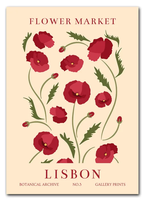 Flower Market Lisbon Plakat