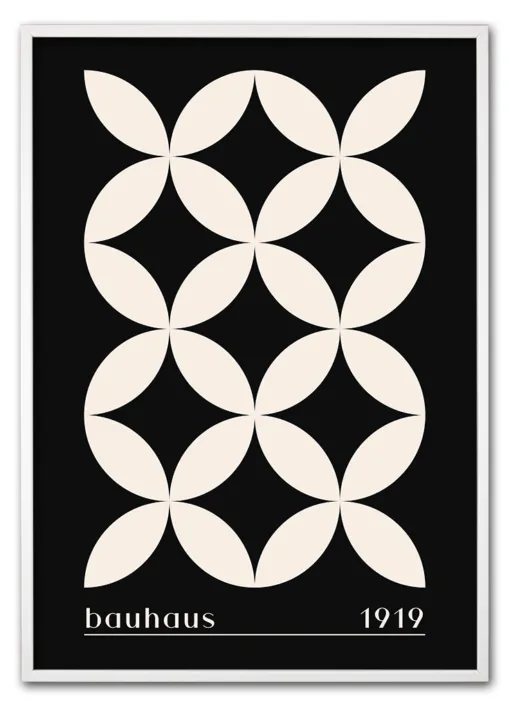 Bauhaus Cross Pattern – Black Edition Hvid