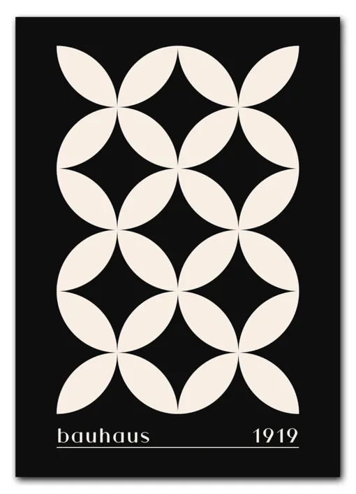 Bauhaus Cross Pattern – Black Edition Plakat