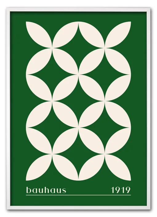 Bauhaus Cross Pattern – Green Edition Hvid