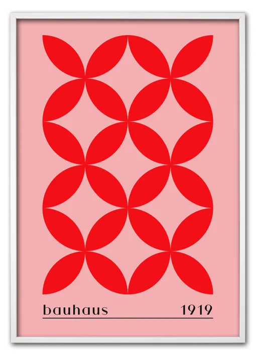 Bauhaus Cross Pattern – Red Edition Hvid