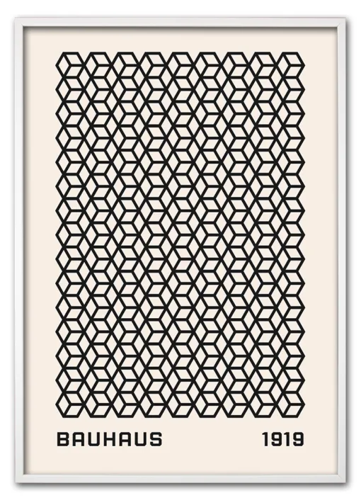 Bauhaus Geometric Mesh Hvid