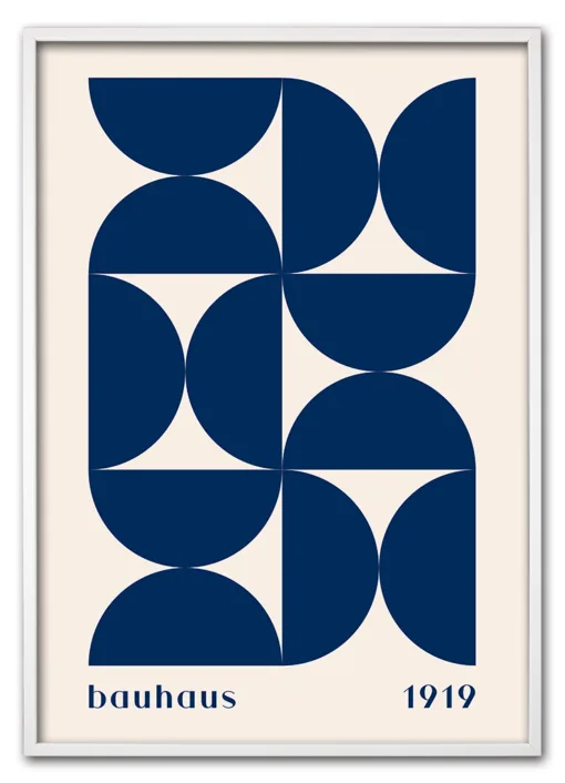 Bauhaus Pattern Grid – Blue Edition Hvid
