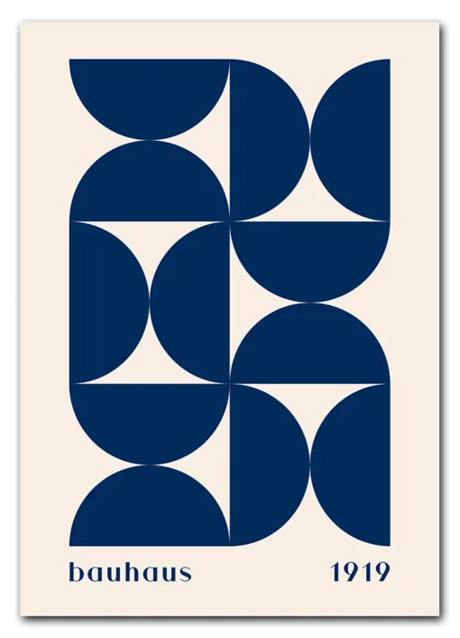 Bauhaus Pattern Grid – Blue Edition Plakat