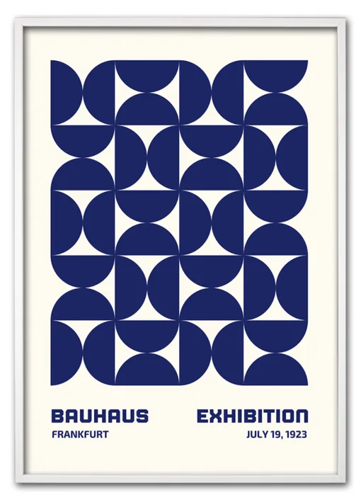 Bauhaus Repeats No. 01 – Blue Hvid